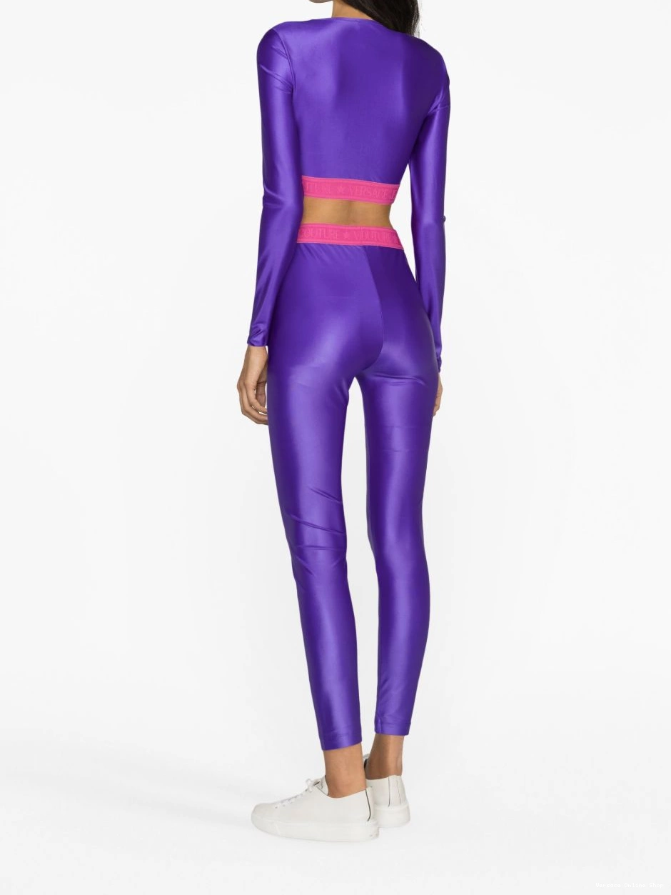 Affordable crop Versace Couture top logo-underband Jeans Women 0729
